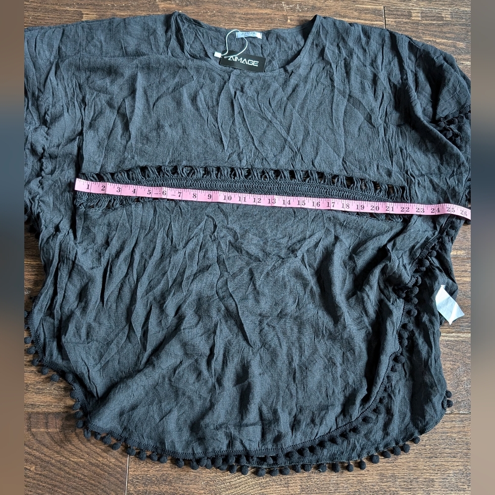 NWT AIMAGE Swim Suit Coverup Poncho Black - Picture 7 of 8